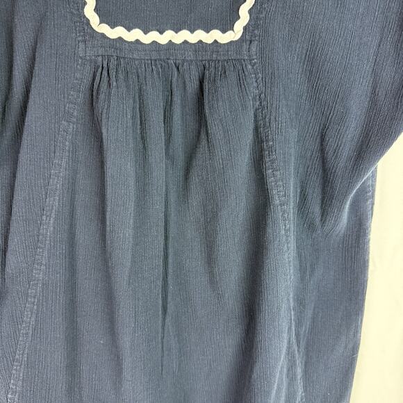 J Crew‎ Women’s Rick rack Navy Blouse Size S 100% Cotton Summer - Picture 14 of 15